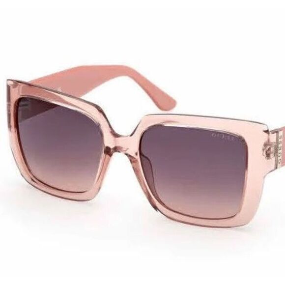 Guess Chunky Square Brown Transparent Frame Sunglasses Gradient Lenses Y2K Style main image 14